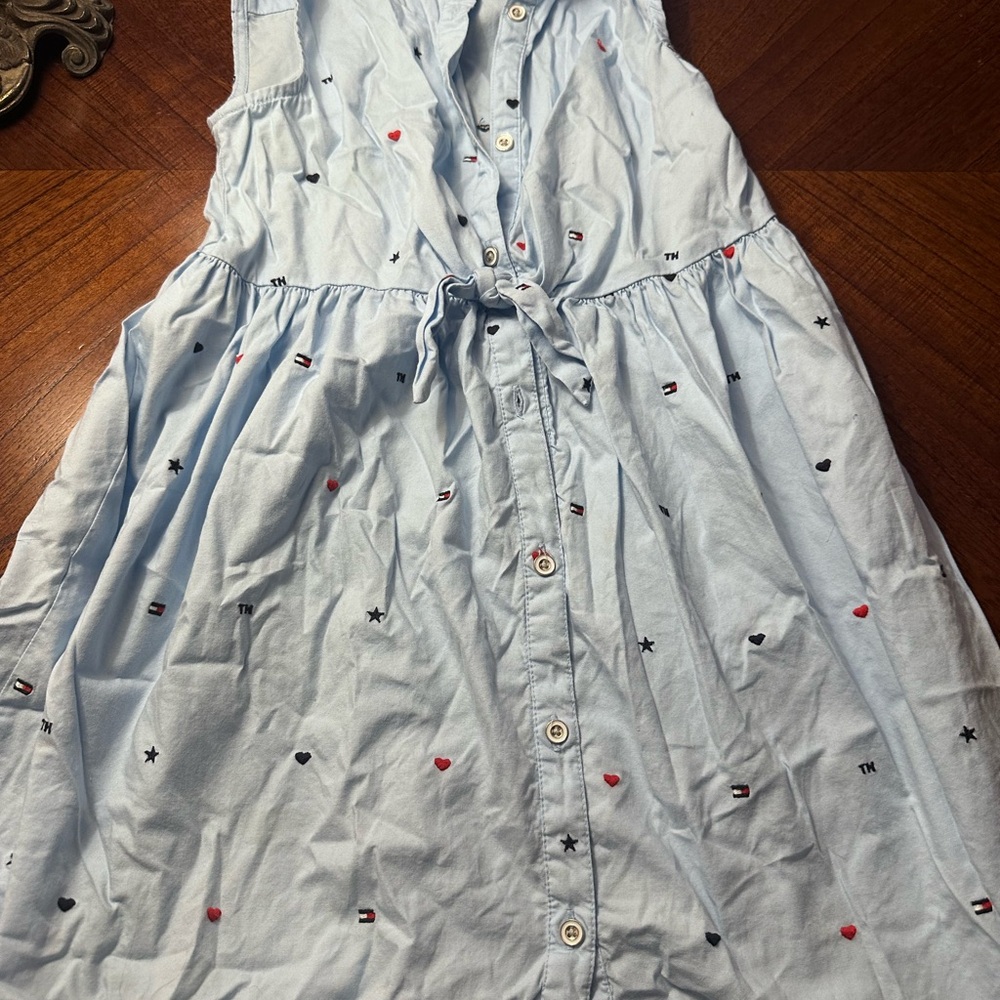 Tommy Hilfiger Blue Sleeveless Sundress with Tie Front